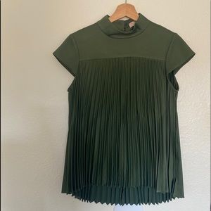 Ted Baker Satin Pleated Blouse size size 1
